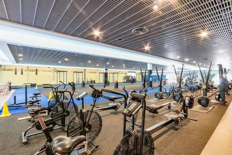 Plateau d'entraînement de Magic CrossFit, rig, assault bikes et rameurs
